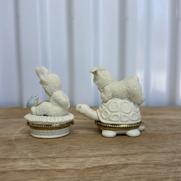 Dept 56 Snowbunnies “Piggyback” and “Tweet Tweet Tweet” trinket box - Picture 2 of 12